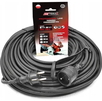 Napájecí kabel AW-Tools Prodlužovací Kabel do zahrady 40 m 1 ks nástrčných hlavic černých