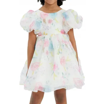 Dívčí šaty Krásné dívčí Šaty Sara s růžovými květy, 134