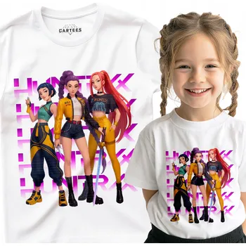 Dívčí tričko TRIČKO HUNTRIX K-POP DEMON HUNTERS DĚTSKÉ BAVLNĚNÉ