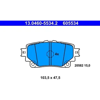 Brzdová destička Sada brzdových destiček, kotoučová brzda ATE 13.0460-5534.2
