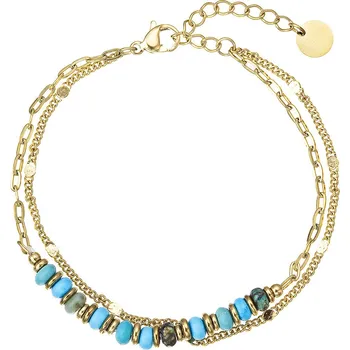 Náramek Náramek ocelový s africkým tyrkysem 43102.3