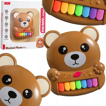 Hračka pro nejmenší Pianko pro Děti Medvídek 2 Barvy Světlo Zvuk Interaktivní Dárek