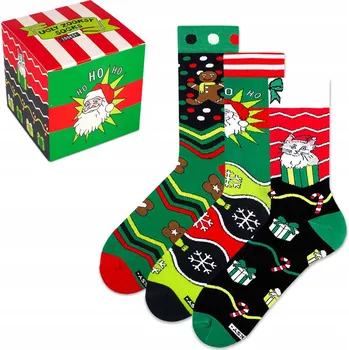 Pánské ponožky 3x Barevné Vánoční Ponožky Pánské Dárek Dlouhé Sada 41-46 ZOOKSY