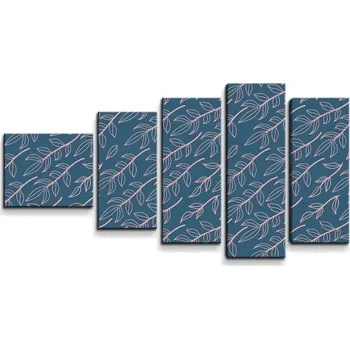 Obraz Sablio Obraz - 5-dílný Růžové malované lístky - 100x60 cm