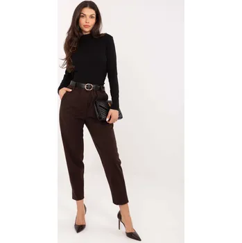 Dámské kalhoty Dámské jednobarevné kalhoty, tmavě hnědé RUE PARIS Other 3479825