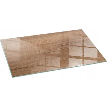 Obraz Skleněná podložka pod kamna nebo krbová kamna, přírodní vzor dřeva, 100x50 cm