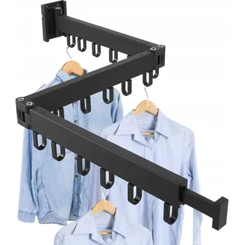 Věšák SKLÁDACÍ VĚŠÁK NA ZEĎ NA OBLEČENÍ - TROJRAMENNÝ