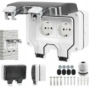 Elektrická zásuvka Elektrická zásuvka hermetická šedá IP66 1 ks