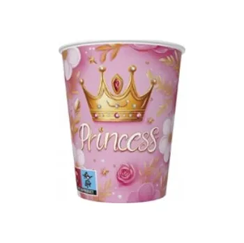 Party nádobí KELÍMKY dekor princezna princess pro dívku 270 ml 8 ks