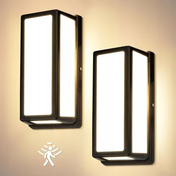 Venkovní osvětlení Venkovní nástěnné svítidlo s pohybovým senzorem 24W teplá bílá 3000K IP65 2ks