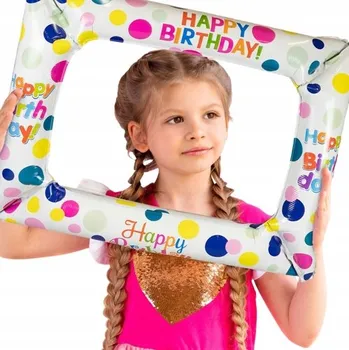Balónek Balon Happy Birthday Fotorámeček Rámeček do fotobudky