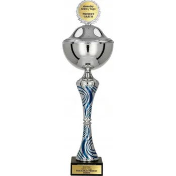 Obraz Impozantní stříbrno-modrý pohár s víkem 42 cm + GRAVÍROVÁNÍ Dárek