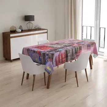 ubrus Sablio Ubrus Barevné domky na pobřeží - 90x90 cm