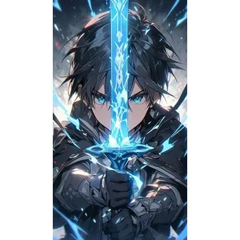 Obraz Diamantová mozaika Manga Sword Art Kirito 30x40 cm Kreativní diamanty