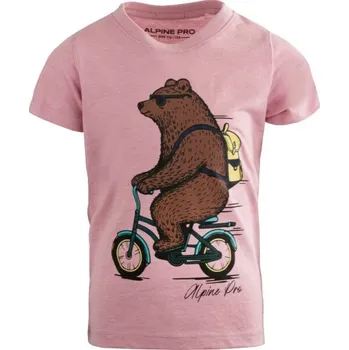 Dívčí tričko Dívčí triko ALPINE PRO NUPO 140/146 Růžová, Hnědá