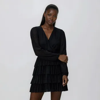 Dámské šaty Reserved - Mini šaty s puntíky - černý - 656HS-99X - 656HS-99X-L