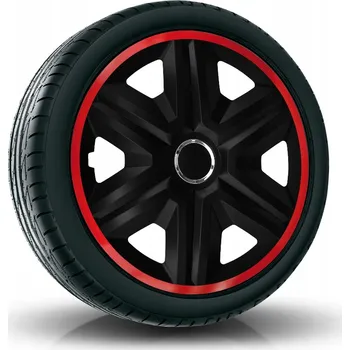 Poklice na kolo Puklice FAST LUX 14" červeno-černé pro Toyota, Volkswagen, Volvo, 4 ks