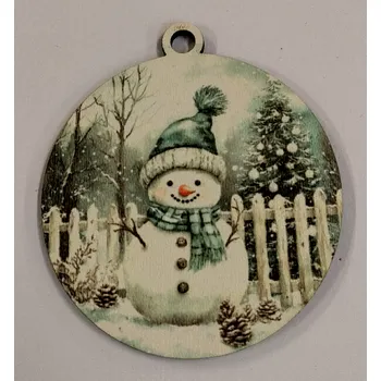 Vánoční dekorace Vánoční výřez baňka - vánoční obrázek - Sněhulák č.11