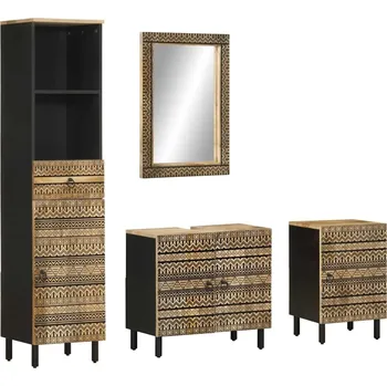 Koupelnový nábytek vidaXL 4dílná koupelnová sestava masivní mangovníkové dřevo [3310131]