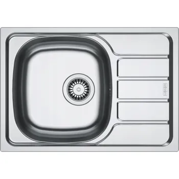 Granitový dřez Jednokomorový dřez Franke ocel stříbrný