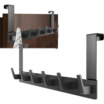 Věšák HÁČEK NA DVEŘE, ŠATNA NA DVEŘE SE 6 HÁČKY, VĚŠÁK NA OBLEČENÍ 40 CM