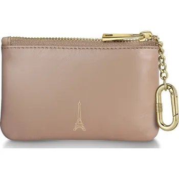 Penál Kožené pouzdro na klíče se zipem Emily in Paris, béžové