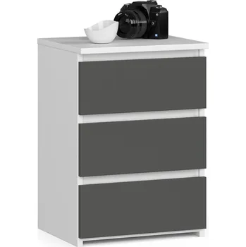 Dětská skříň KOMODA CL3/40 PK BÍLÁ / ŠEDÁ