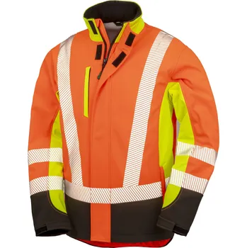 Pánská softshellová bunda Result Pánská HI-VIS bunda RT506 Fluorescent Yellow-Fluorescent Orange L