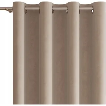 Obraz Závěs z veluru s kroužky, hotový 140x250 cm, tmavě krémový WELWET