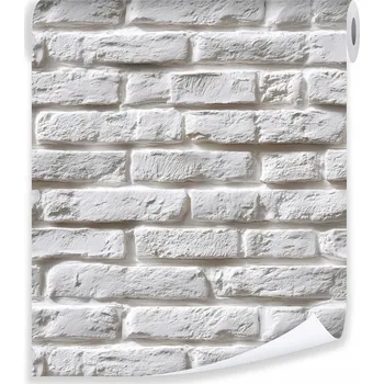 Fototapeta TAPETA BÍLÁ CIHLA ZDĚNÁ STRUKTURA NA VLIESU NA ZEĎ DO OBÝVÁKU LOŽNICE FOTOTAPETY NA ZEĎ
