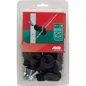 Pro koně Kruhový izolátor se závitem M6x30 mm, 20 ks, AKO