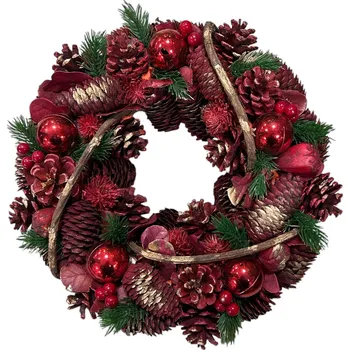 Věnec Vánoční věnec se šiškami (34 cm)
