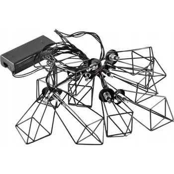 Venkovní osvětlení Světelný řetěz Polux 210 cm na baterie černý