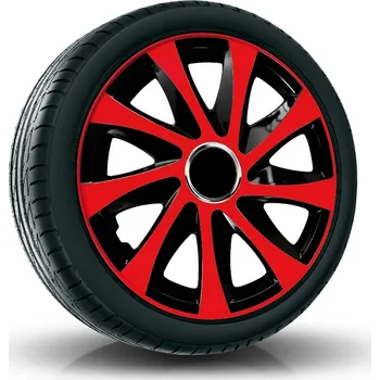 Poklice na kolo Puklice DRIFT EXTRA 14" červeno-stříbrné pro Mitsubishi, Nissan, Opel