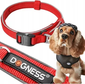 Obojek pro psa Materiálový obojek pro psa s odrazkou Dogness vel. M