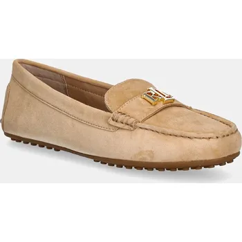 Dámské mokasíny Semišové mokasíny Lauren Ralph Lauren Barnsbury dámské, béžová barva, na plochém podpatku, 802821629026 802821629026.101 08X, EUR 37.5