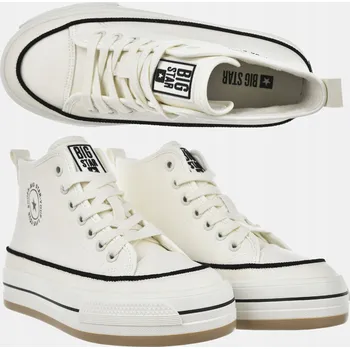 Dámské tenisky Dámské bílé vysoké zateplené tenisky z ekokůže Big Star OO274061 38