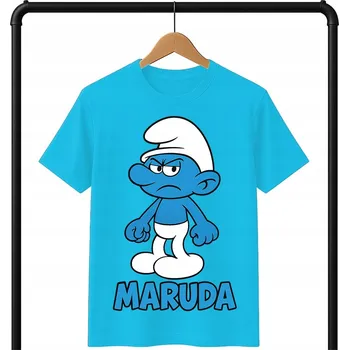 Chlapecké tričko Dětské tričko modré Šmoulové Šmoula Mrzout SMURFS Velikost M 140 Cm