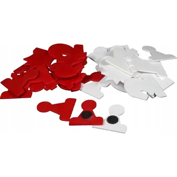 Šachy Magnetické figury pro demonstrační šachy, bílé/červené (král 75 mm)