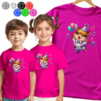 Dětská móda DĚTSKÉ TRIČKO T-SHIRT - KAPYBARA – OSLAVA BALÓNKY VZOR - S