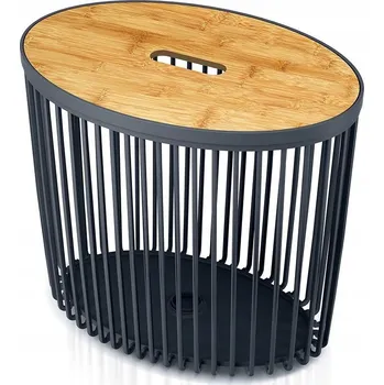 Obraz Prosperplast Univerzální oválný koš Clubo s bambusovým víkem antracit