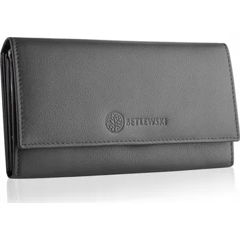 Peněženka Betlewski peněženka z pravé kůže šedá - dámská