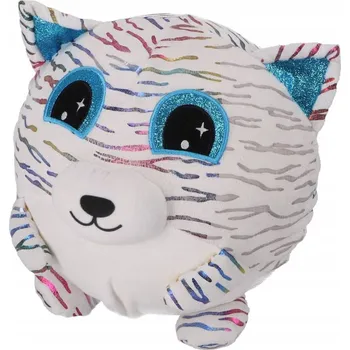 plyšák Plyšová skákací kulatá kočička s třpytivýma očima 23 cm