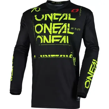 Moto dres Motokrosový MX Dres O'Neal ELEMENT Jersey STATIC black/neon yellow 2025 - S, M