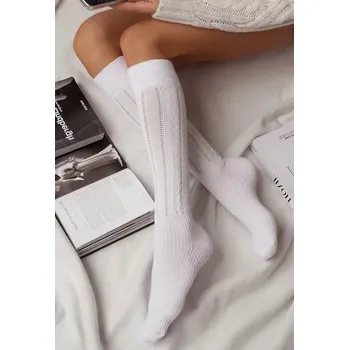 Pánské ponožky Dámské podkolenky Milena 0330 Ažurové, Cop 37-41 béžová 37-41