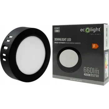 Stropní přisazené svítidlo Ecolight 6 W s integrovaným LED zdrojem, 12 cm, černé