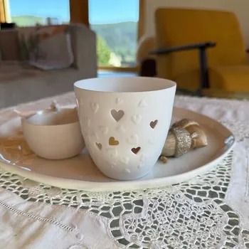 Svícen Porcelánový svícen Srdíčka, Raeder