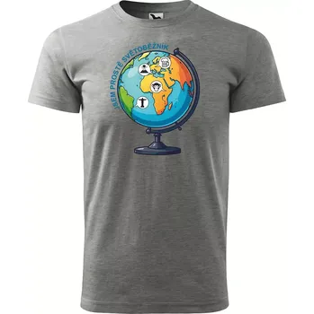 Sablio Tričko s potiskem Jsem prostě světoběžník - šedé S