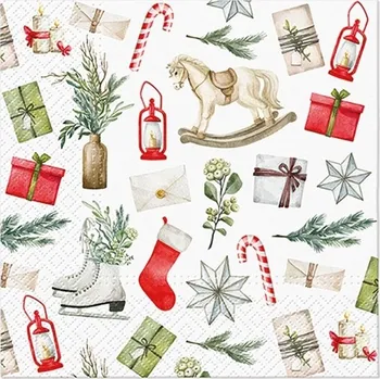 Papírový kapesník Ubrousky Dekor L (20ks) Vintage Holidays