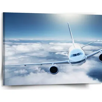 Obraz Sablio Obraz Letadlo v oblacích - 150x110 cm